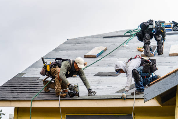 Professional Gutter Installation technician working in Jones, MI